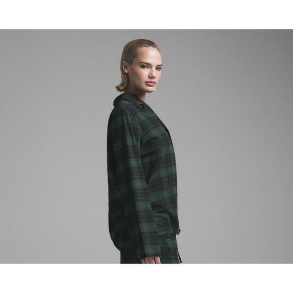 NEW Skims Flannel Plaid Sleep Shirt Button-Up Chest Pocket Cypress Plaid Medium - Picture 4 of 8